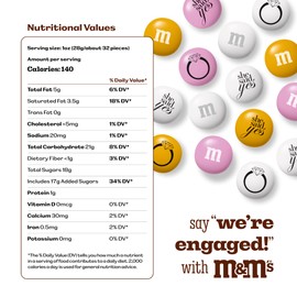 M&M’S WORLD Engagement Party M&M’S Chocolate Candy 2 lb Bag – Romantic Mix for Wedding Events, Bridal Showers, Candy Buffets, Table Decor, or Engagement Celebration Favors