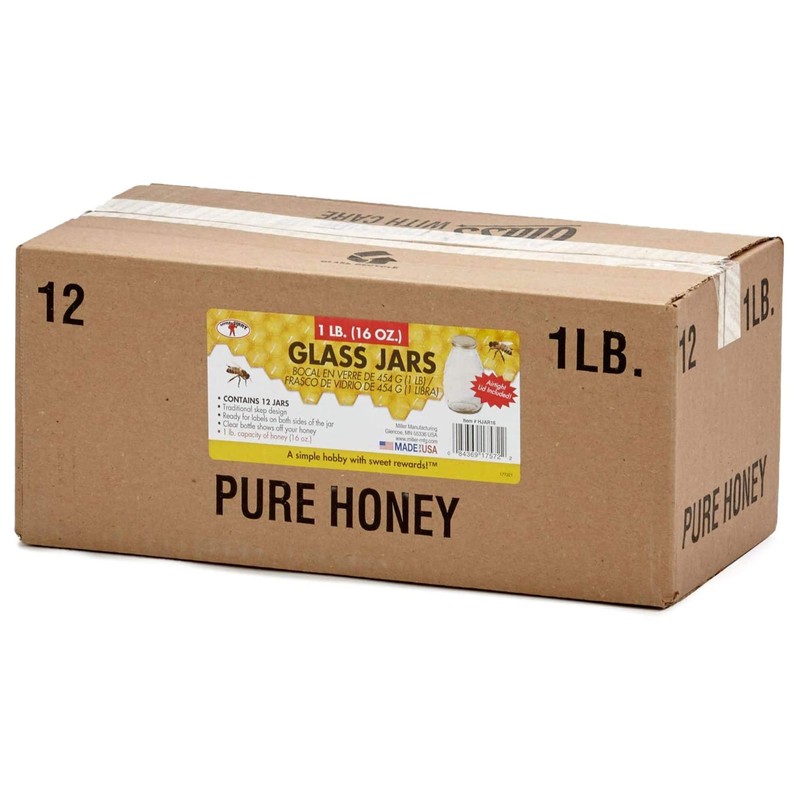Little Giant 16 Ounce Traditional Skep Design Beekeeping Glass Honey