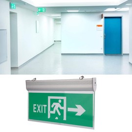 Led Escape Sign Light, Green Escape Sign, Automatic Safety Evacuation Indicator Light for Entertainment Venues. Supermarkets, Hotels, Hospitals, Libraries (Right)