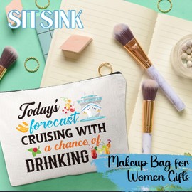 Sitsink Cruise Essentials Gift Bags - 4 Pcs Cruise Travel Pouch Gifts Exachange Ideas, Life is Better on A Cruise Cosmetic Makeup Bag, Cruising Must Haves Accessories Bag, Gifts for Party Christmas