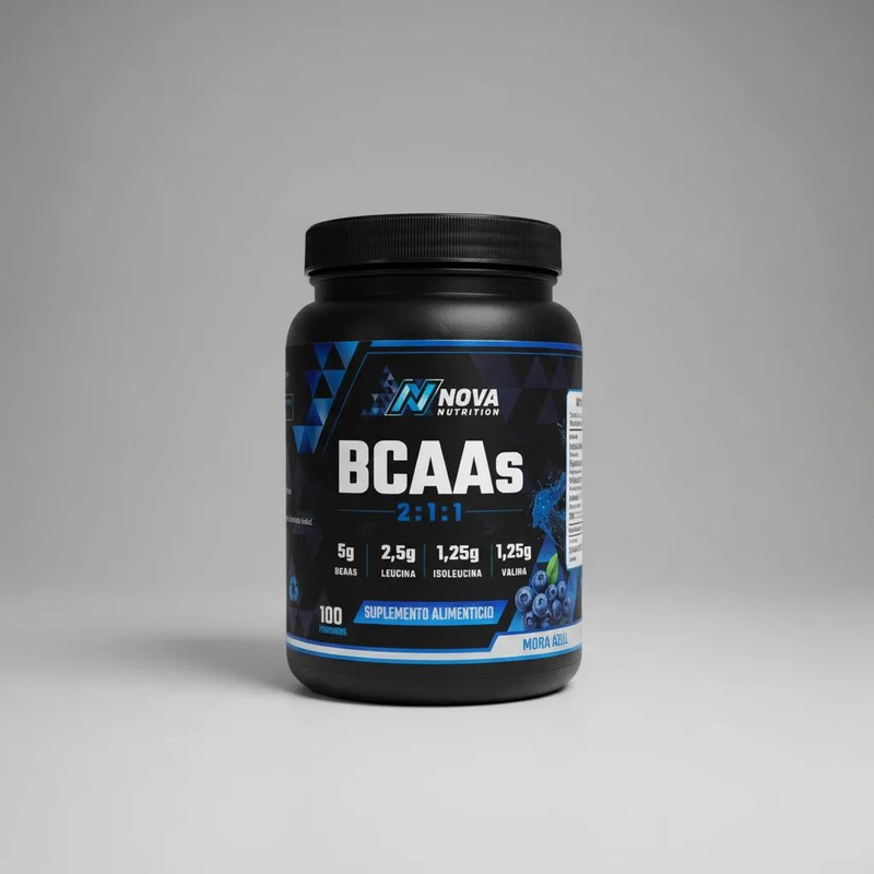 Bcaa Nova Nutrition En Polvo Sabor Mora Azul