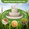 36-Piece Wheat Straw Dinnerware Sets for 6, Farielyn-X Unbreakable Reusable