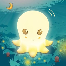 CometMars Silicone Octopus Light, Nursery Squishy Lamp, Cute Animal Bedside Lamp for Baby Kids Teens, Soft Nightlight with Touch Sensor for Bedroom