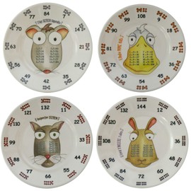 theMultiples Times Table Dinnerware 4-piece Later Years 6 inch Melamine Plate Set