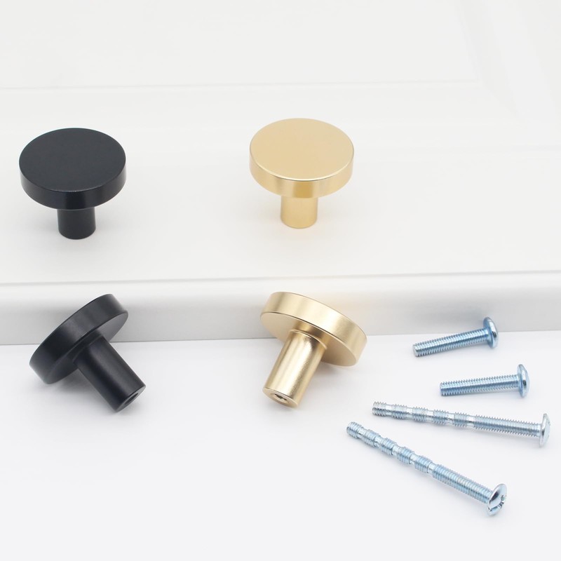 HANIHUA 30 Pack Black Cabinet Knobs, Solid Dresser Knobs Kitchen
