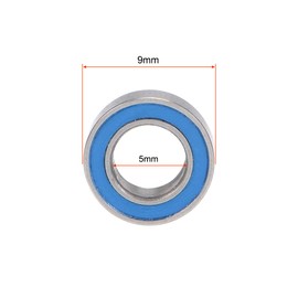 sourcing map Pack of 10 Deep Groove Ball Bearings Double Sealed MR95-2RS 5 mm x 9 mm x 3 mm Blue Cover Chrome Steel P6 (ABEC3)