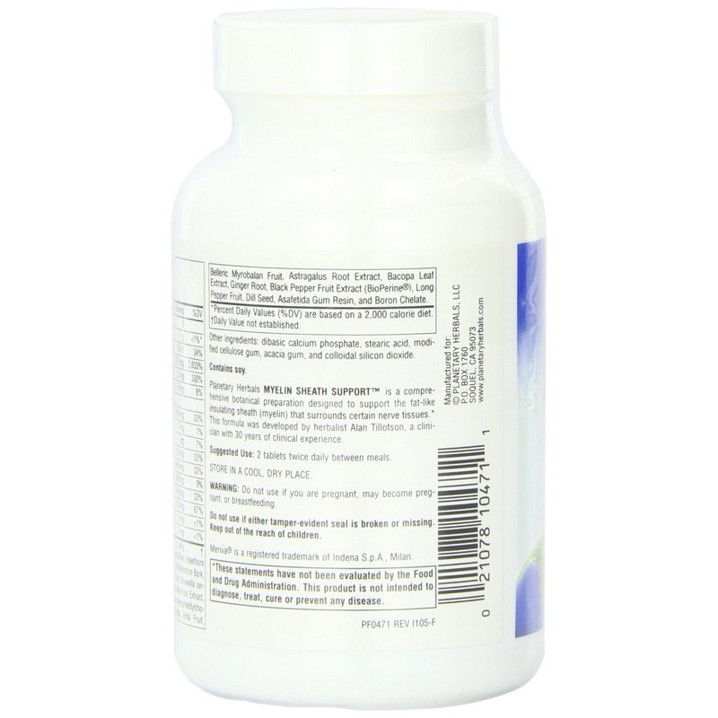 Planetary Herbals Myelin Sheath Support Tablets, 90 Count