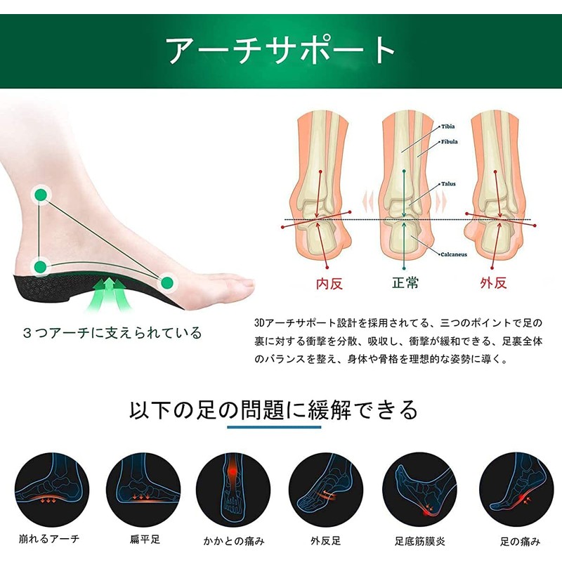QBK Arch Support Insole, Flat Feet, Plantar Fasciitis, Ergonomic Based