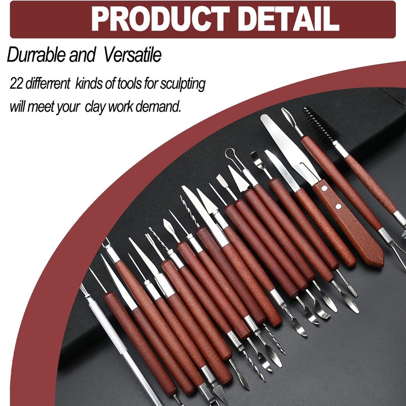 LINPHCEY 22-Piece Clay Sculpting Tools Set Perfect for Polymer Air