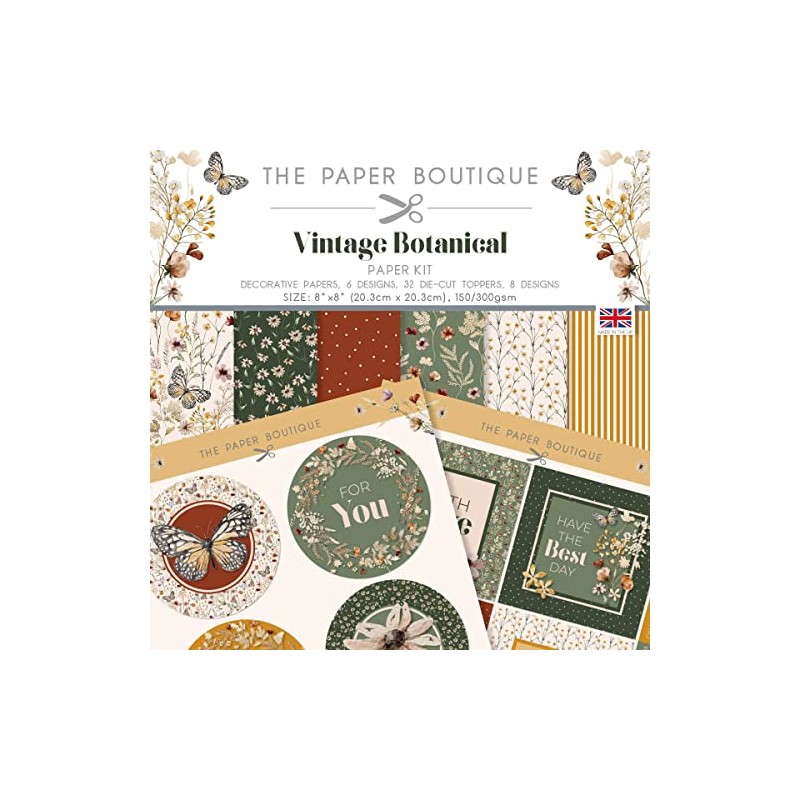 The Paper Boutique - Vintage Botanical - Paper Kit, 8"x8"