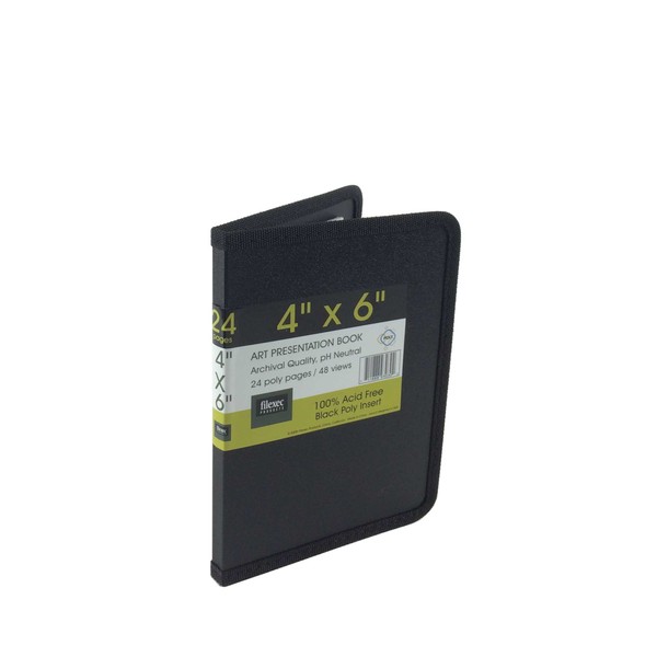 Filexec Products Art Presentation Book, 4"x6", 24Page/48 Views, Pack of