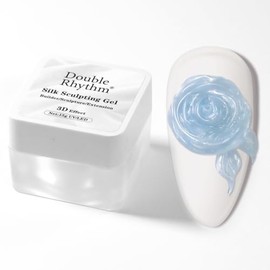 Double Rhythm 3D Nail Gel Pearl Solid Sculpting Gel for Nail Art Non-Sticky Hard Gel for Building Carving Molding Nail Extension Soak Off UV/LED Nail Art Salon Home DIY 0.5 Oz (Blue-Silk 09)