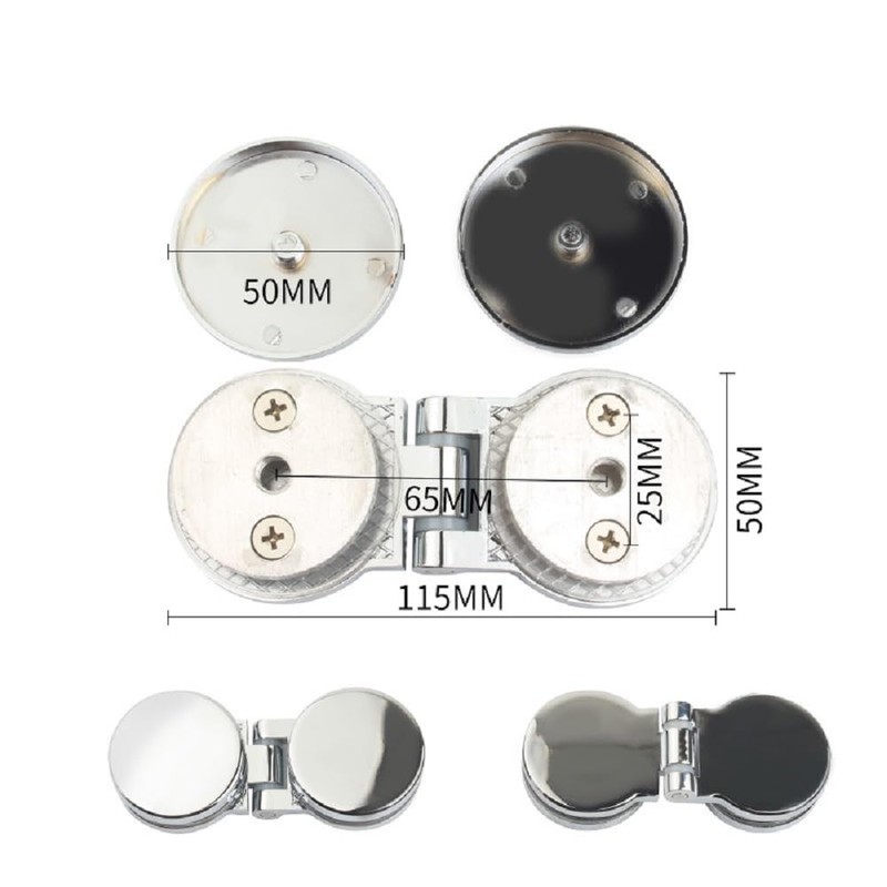KASHBSAB 2pcs 180 Degree Heavy Duty Cabinet Hinge Frameless Shower