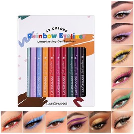 PRALOVIXAE 12 Colors Pro Eyeliner Set - High Pigmented, Waterproof & Smudge-Proof, Long Lasting Liquid Eye Liner Pens for Cat Eye Makeup
