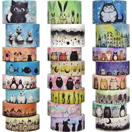 refustar Cute Washi Tape Set - 24 Rolls Kawaii Animals Decorative Washi Tape for Scrapbooking Supplies, Bullet Journal Supplies, Junk Journal, Kids Art Craft Tape