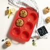 2 Packs 6 Cups Silicone Muffin Pan with Metal Reinforced
