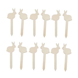 Operitacx 1set Rabbit Wooden Insert Ornaments for Wooden DIY Crafts Easter Wooden Ornaments Rabbit Insert for Easter Wooden Picks for Easter 20pcs