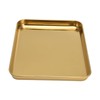 Stainless Steel Rectangular Tray Flat Bottom Plate Restaurant Home Golden