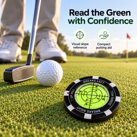 Golf Green Reader Ball Marker JJ024 – 1.57-Inch Bubble Level Putting Slope Guide for Golf Practice