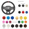 MEWANT Hand Stitch Black Suede Steering Wheel Cover Wrap for