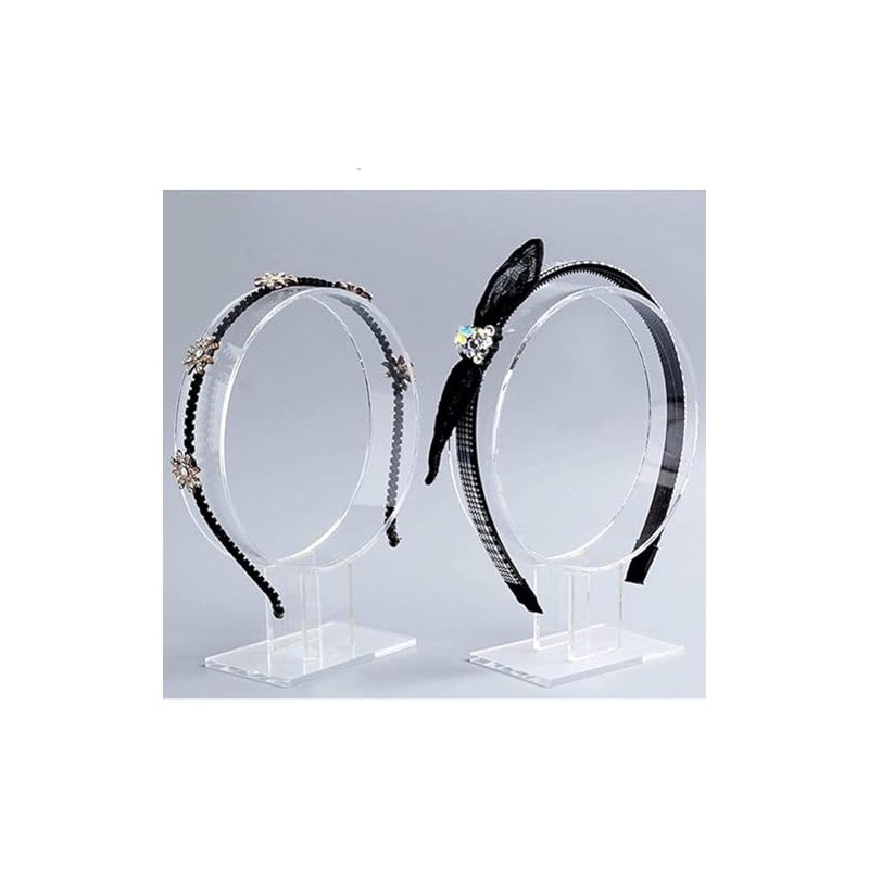 2pcs Clear Acrylic Headband Display Stand Headwear Holder Hairband Organizer