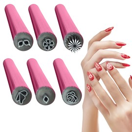 FOGARI Nail Art Stamp Pen Set, 6-Piece Nail Art Pen Set, DIY Nail Art Stamp Pen - Nail Art Stamp Pen, 6 Different Patterns Stamps, Easy to Use for Girls Women