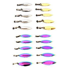 TackleTime Willow Blade Willow Leaf Spintail Blade Set (S, Silver & Gold (5 each))