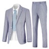 Seersucker Slim Suits Men Formal Summer Beach Wedding Grooms 2
