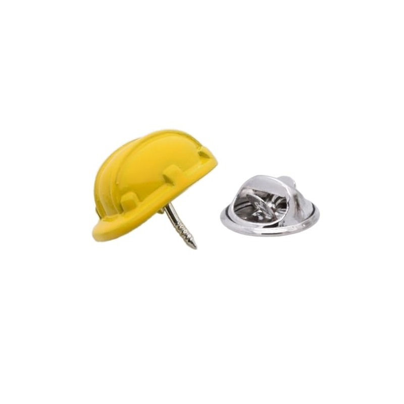 Construction Builders Safety Hard Hat Lapel Pin, Yellow, 18 x