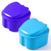 JMU 2pcs Denture Bath Case, Denture Cup for Soaking Dentures