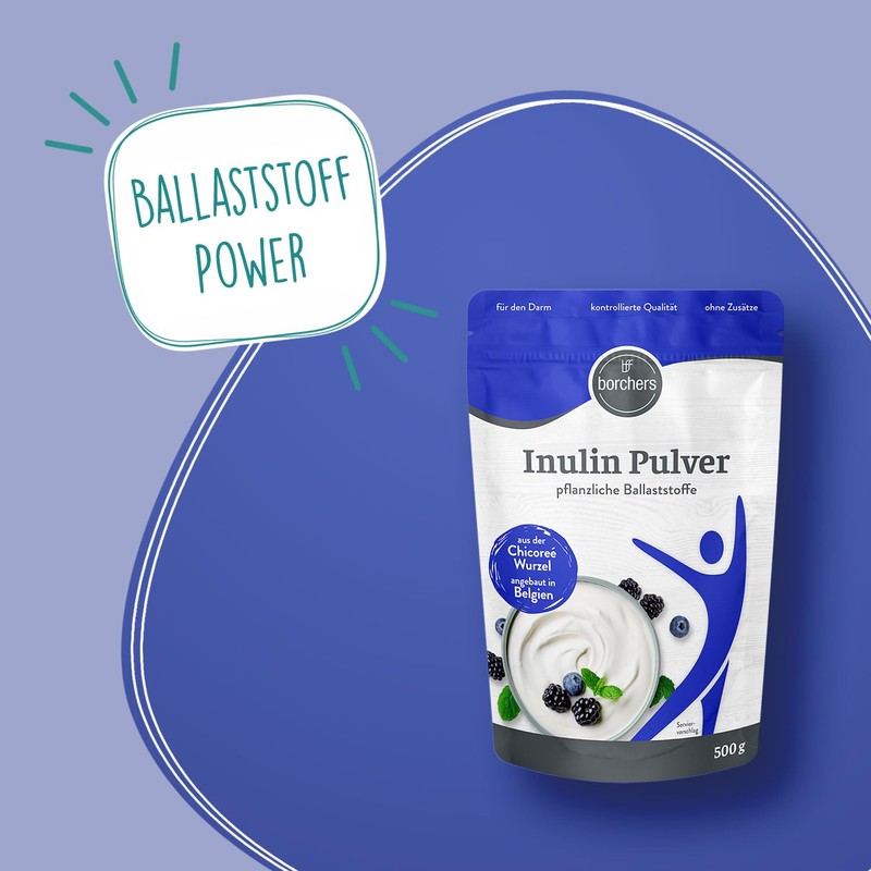 borchers Inulin, 500 g bag, inulin powder, vegetable fibre, vegan,