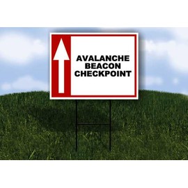 AVALANCHE BEACON CHECKPOINT Up Arrow White Red Black 1 Double Sided 18x24 in Yard Road Sign w/stand