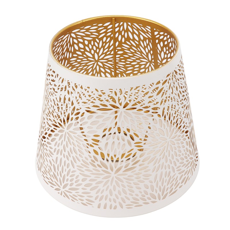 Lamp Shade E27 E26 White Carved Flower Pattern Iron Modern