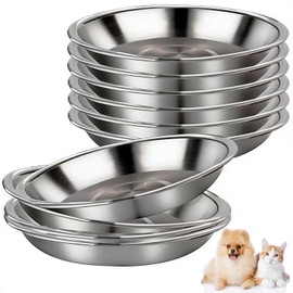 cuencos de acero inoxidable para gatos, cuencos de comida anchos y poco profundos para gatos, cuencos de repuesto para aliviar la fatiga de los bigotes para perros pequeños y gatos en interiores (pla