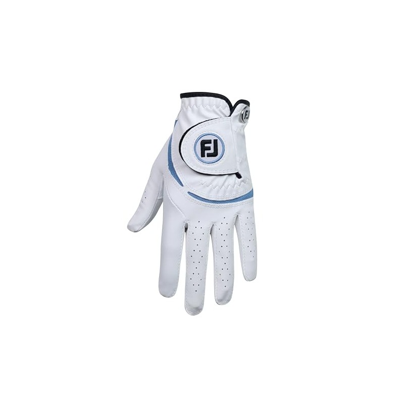 FootJoy Junior Golf Glove Left Hand (for Right-Handed Golfer), White/Cobalt,