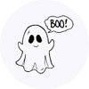 24 x 40mm Round 'Boo Ghost' Stickers (SK00001203)