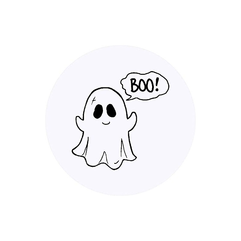 24 x 40mm Round 'Boo Ghost' Stickers (SK00001203)
