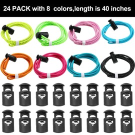 24 Piezas Kit de Correa de Cuerda Elástica para Gafas de Natación, Kit de Correa Elástica de Repuesto para Gafas de Natación de Flujo Ajustable con 24 Abrazaderas de Bloqueo de Cable