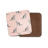 1 x Pink Love Hearts Cats Cork Backed Drinks Coaster