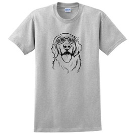 Dog Owner Gift Golden Retriever Lover Gifts Golden Retriever Gifts Dog in Sunglasses Dog Gifts T-Shirt XL Ash