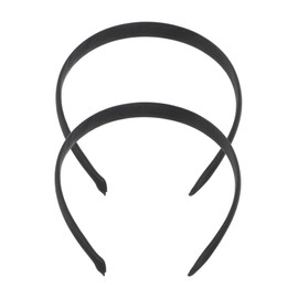 Baluue 2pcs Black Velvet Covered Headbands for Girls Women Christmas Plain DIY Craft Headbands Plastic Thin Hair Bands Weddings Holidays Hair Accessories