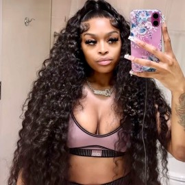 Unprocessed Raw Vietnamese Burmese Curly Human Hair Bundles Full Cuticle Aligned Double Wefts Raw Hair Vendor 100% Human Haircolor: Deep Wavy 1, Stretched Length: 16 Inches