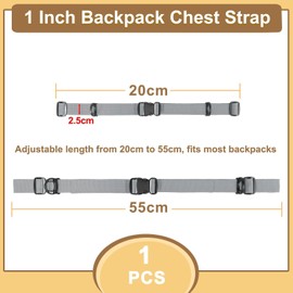 CHONGQILAO Adjustable Chest Strap Backpack, Chest Strap for Backpack, Backpack Strap, Backpack Chest Strap with Quick Release Retrofitting, Quick Release Backpack Strap, for Hiking, Camping, Travel