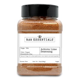 Raw Essentials Achiote Lime Seasoning – Bold & Tangy Latin Spice Blend with Smoky Guajillo Chile – Perfect for Chicken, Pork, Beef & Seafood – Gluten Free, Vegan – 10 oz Bottle