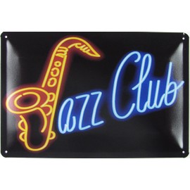 generisch Tin Sign 20 x 30 cm Curved Jazz Club Neon Style Decorative Gift Sign