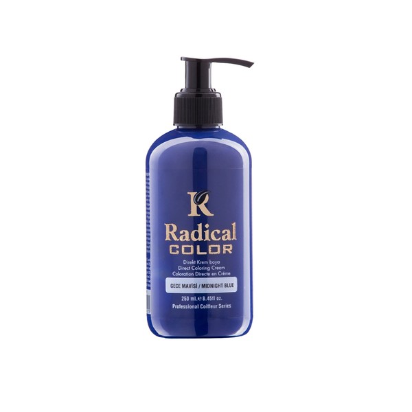 Radical Semi Permanent Hair Color, Temporary Hair Color, Semi Permanent Hair Dye, Suitable for Girls and Kids, 8.4 fl oz (Midnight Blue)