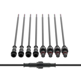 BTF-LIGHTING 5pairs 4 Core 4pin Black Plastics Waterproof IP65 led connctor for Strip Light Male Female 40cm/Pair Applicable 0.2mm2 15mm nut