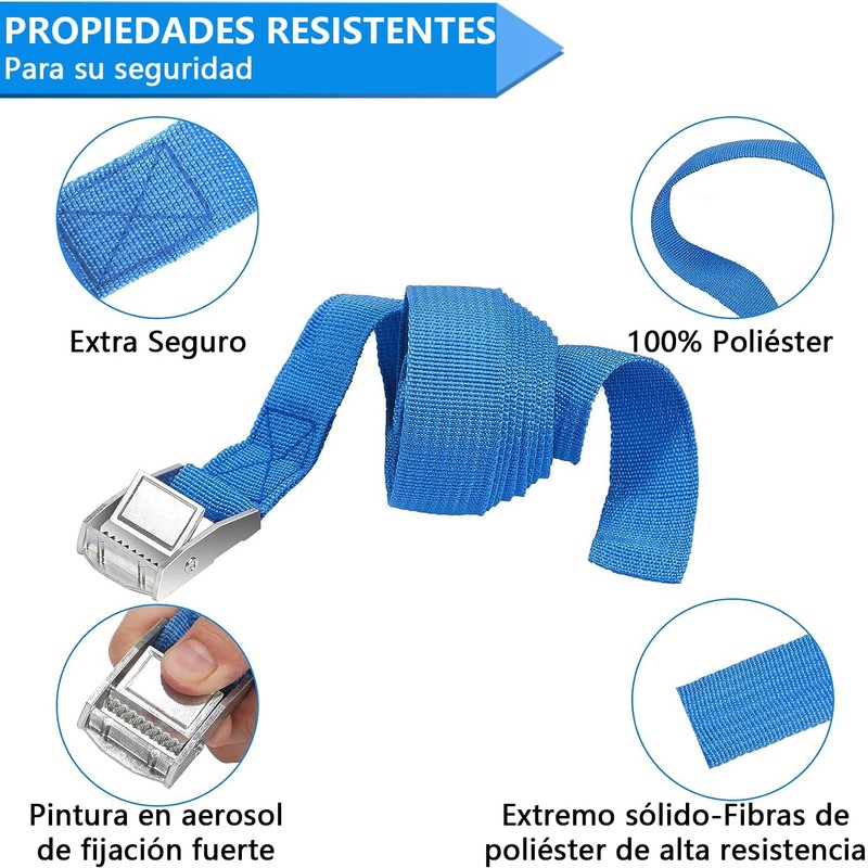 COOLKITALENT Correa de Amarre 2.5M, 6 Piezas Cinchas de Amarre