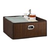 Relaxdays Storage Basket Bamboo Bathroom Basket Square Fabric Shelf Basket