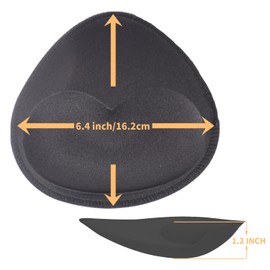 TopBine Bra Pads Inserts Women's Sports Cups Inserts Bra Replacement Inserts Bra Padding for Bikini Swimsuit (2 BLACK, D/E)